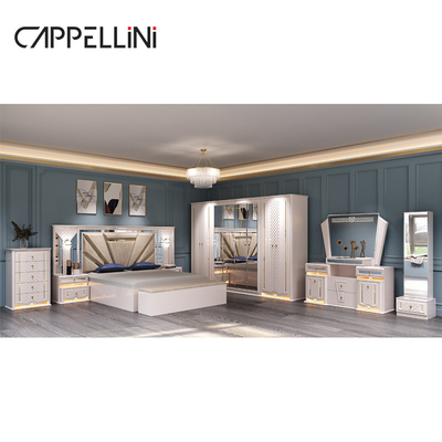 Moderno Design Madeira Quadro Duplo King Size Luxury Cama Conjunto Casa Clássico Luxury Madeira Mdf Quarto completo Conjuntos Móveis