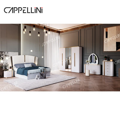 Vila moderna de madeira branca de tamanho King Bedroom Sets Casa Dupla Rainha Luxury Madeira Full Bedroom Furniture Set
