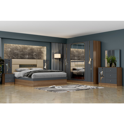 Portagem Livre Baixo Preço Turco Quarto Dormitório Duplo King Casa Armazém de Madeira Mdf Moderno Luxo Full Size Set de Mobiliário de Quarto