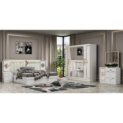 Foshan Wholesale Cheap Luxury Double King Size Bedroom Set Modern Home Completo Quadro de madeira conjunto de quarto móveis