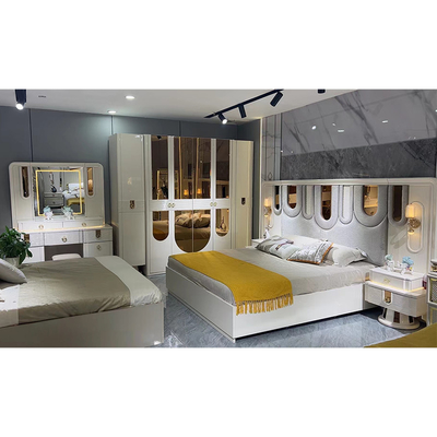 Novo design por atacado de madeira duplo King Size Suíte de cama de madeira Quadro de madeira moderno Luxo mobiliário de madeira casa conjuntos de quarto