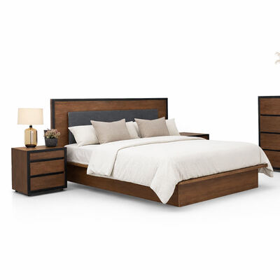 American Simple Solid Wood Bedroom Sets Ajustável Cama Dupla Casa Armazenamento Armazém de Madeira Rei Tamanho Mobiliário completo do quarto