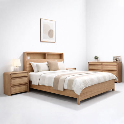 American Classic Solid Wood Complete Bedroom Set King Size Cama Dupla Quarto de Casa Moderno Mobiliário de Luxo de Madeira
