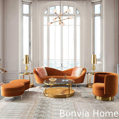 Sofá de Lazer Moderno de 3 Lugares para Sala de Estar, Conjunto de Sofá Seccional para Casa, Mobiliário de Luxo, Sofá de Veludo