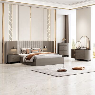 Juego De Muebles Para Dormitorio Set de mobiliário de quarto moderno Hotel de luxo Master King Room Tamanho de cama Casa mobiliário conjuntos de quarto
