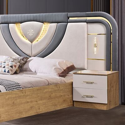 Ensemble Lit Armoire Et Coiffeuse Mobiliário turco conjunto de quartos de luxo King Size Quarto de cama Moderno conjunto de mobiliário de madeira