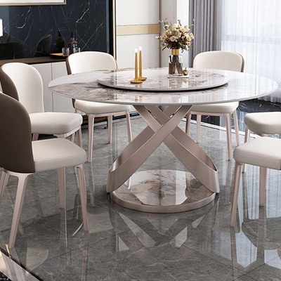 A sala de jantar contemporânea branca do OEM ajusta a tabela com pés do metal 75cm