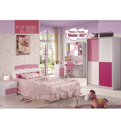 Mobília bonito branca cor-de-rosa 960mm dos grupos de quarto das crianças do MDF