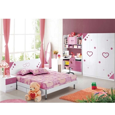 A mobília cor-de-rosa do quarto das meninas da madeira maciça do MDF ajustou CBM 0,32