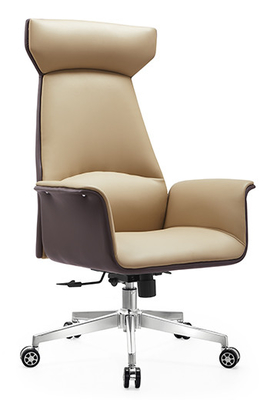 Cadeira ergonômica de couro do escritório de Brown do executivo escandinavo do estilo