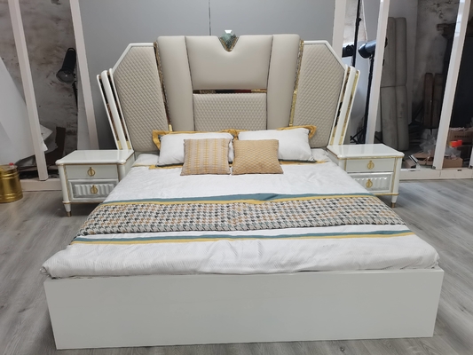 Conjunto completo de vidro da tabela de molho da tabela do lado da cama do vestuário da mobília dos grupos de quarto do MDF