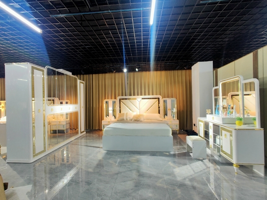 Rei de madeira Bed Oak Grey White Sets Full Size do armário da mobília do quarto da casa do MDF