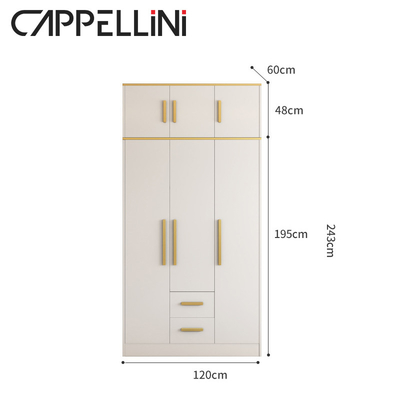 Vestuário do armazenamento do quarto de Multispace com a porta articulada espelho