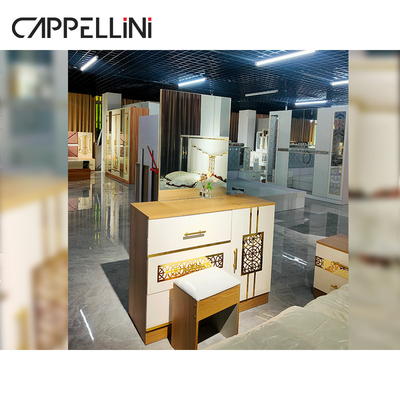 Material de couro do plutônio do MDF da madeira moderna luxuosa da cama enorme do dobro do rei Size