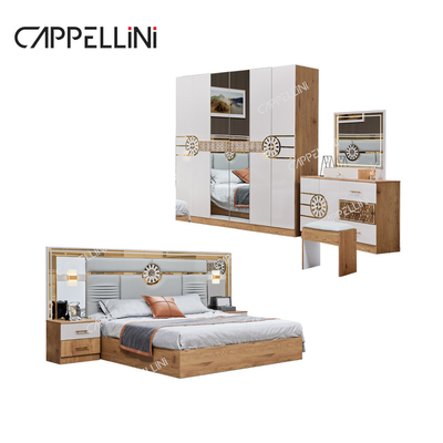Cama moderna King Size Guarda-roupa turca 6 gavetas casa luxuosa mobiliário de cama de madeira real