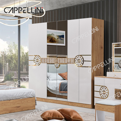 Cama moderna King Size Guarda-roupa turca 6 gavetas casa luxuosa mobiliário de cama de madeira real