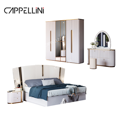 Vila moderna de madeira branca de tamanho King Bedroom Sets Casa Dupla Rainha Luxury Madeira Full Bedroom Furniture Set