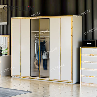 Cabeçalho contemporâneo de couro branco Madeira King Size Cama Casa Dupla Moderna Luxo Madeira Mdf Set de móveis de quarto completo