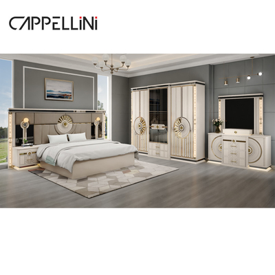 Modern Luxury Wood King Size Leather Bed Sets Double Master Room Home Queen Full Mdf Set de móveis de quarto de madeira