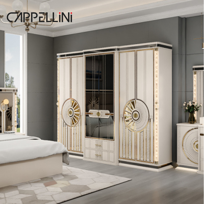 Modern Luxury Wood King Size Leather Bed Sets Double Master Room Home Queen Full Mdf Set de móveis de quarto de madeira