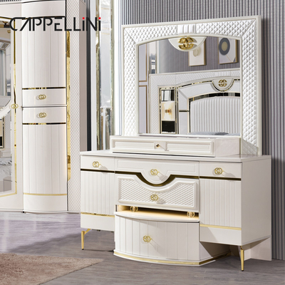 Casa Branca Leather de madeira Queen Bed Set Villa Master Room Madeira King Size Mdf Modern Luxury Full Bedroom Sets Mobiliário