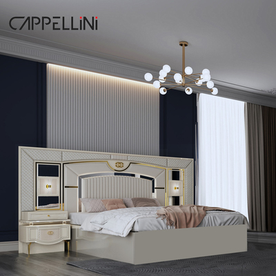 Quantidade de alta qualidade moderna cama dupla de couro do rei Mdf Quadro de luxo Full Queen Size Casa de madeira Full furniture conjuntos de quarto