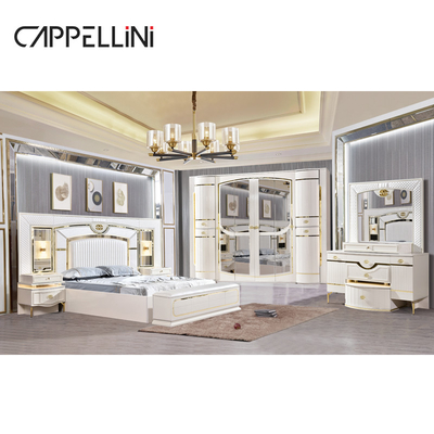Casa Branca Leather de madeira Queen Bed Set Villa Master Room Madeira King Size Mdf Modern Luxury Full Bedroom Sets Mobiliário