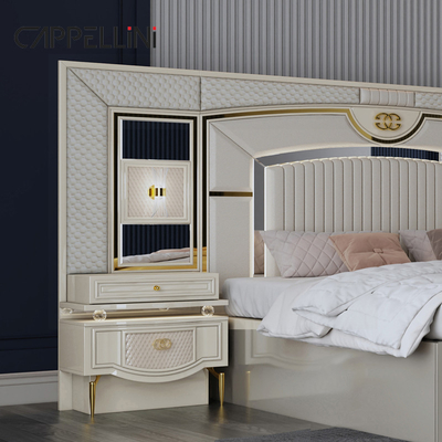 Quantidade de alta qualidade moderna cama dupla de couro do rei Mdf Quadro de luxo Full Queen Size Casa de madeira Full furniture conjuntos de quarto