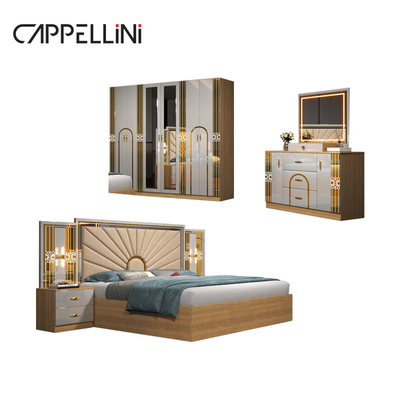 Venda em Grosso Casa Master Room King Size Cama Dupla Moderna De Luxo Couro Madeira Mdf Full Queen Set de Mobiliário Barato Quarto