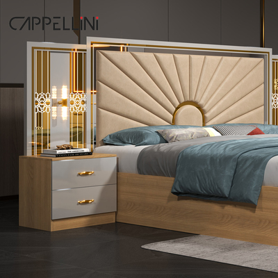 Venda em Grosso Casa Master Room King Size Cama Dupla Moderna De Luxo Couro Madeira Mdf Full Queen Set de Mobiliário Barato Quarto