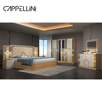 Venda em Grosso Casa Master Room King Size Cama Dupla Moderna De Luxo Couro Madeira Mdf Full Queen Set de Mobiliário Barato Quarto