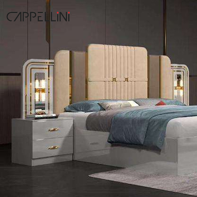 Cheap Modern Leather Headboard Queen Size Cama Casa Apartamento Duplo Master Room Madeira Full King quarto mobiliário conjunto