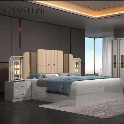 Cheap Modern Leather Headboard Queen Size Cama Casa Apartamento Duplo Master Room Madeira Full King quarto mobiliário conjunto