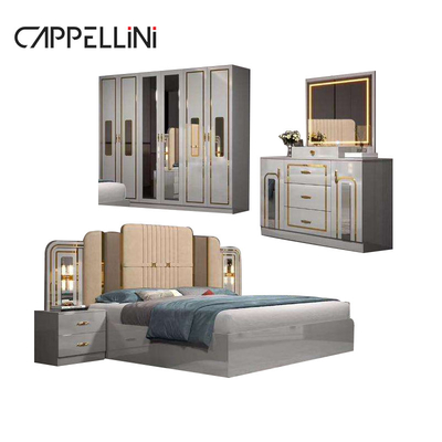 Cheap Modern Leather Headboard Queen Size Cama Casa Apartamento Duplo Master Room Madeira Full King quarto mobiliário conjunto