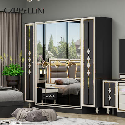 Madeira Moderno Duplo Couro King Size Conjunto de Cama Mobiliário Modular Madeira Rainha Full Luxury Bedroom Sets Mobiliário