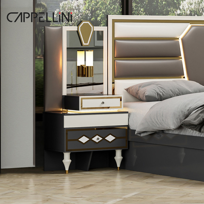 Madeira Moderno Duplo Couro King Size Conjunto de Cama Mobiliário Modular Madeira Rainha Full Luxury Bedroom Sets Mobiliário