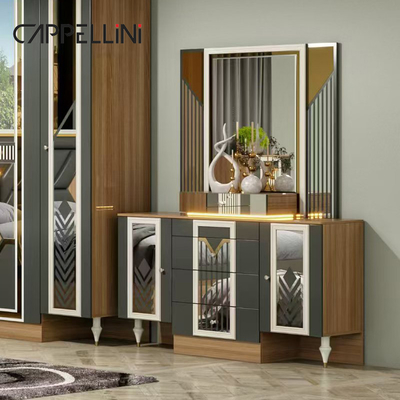 Quadro de madeira americana de couro duplo King Size Cama Casa Master Room Suite Madeira barata Full Modern Set de móveis de quarto