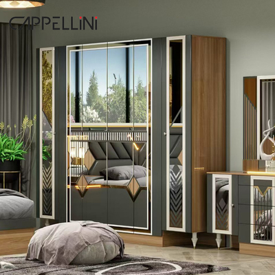 Quadro de madeira americana de couro duplo King Size Cama Casa Master Room Suite Madeira barata Full Modern Set de móveis de quarto
