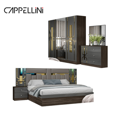 Foshan Wholesale Price King Size Quarto de cama de couro de madeira Casa Moderna Luxo Barata Full Mdf Set de móveis de quarto