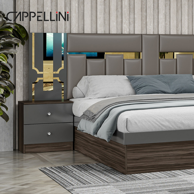 Foshan Wholesale Price King Size Quarto de cama de couro de madeira Casa Moderna Luxo Barata Full Mdf Set de móveis de quarto
