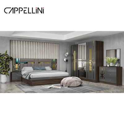Foshan Wholesale Price King Size Quarto de cama de couro de madeira Casa Moderna Luxo Barata Full Mdf Set de móveis de quarto