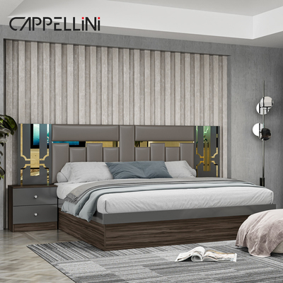 Foshan Wholesale Price King Size Quarto de cama de couro de madeira Casa Moderna Luxo Barata Full Mdf Set de móveis de quarto
