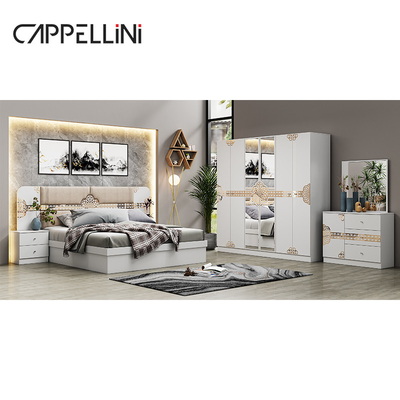 Venda a retalho Preço barato Cama de couro clássica da rainha Luxo Outro lar Full Size King Set de mobiliário de cama de madeira