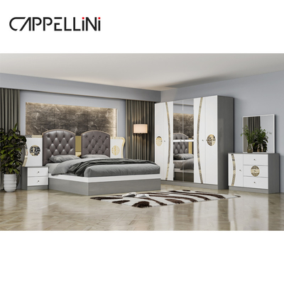 Simples Modern Double King Size Leather Bed Room Suite Home Luxury Queen Madeira Mdf Set de móveis para quarto completo