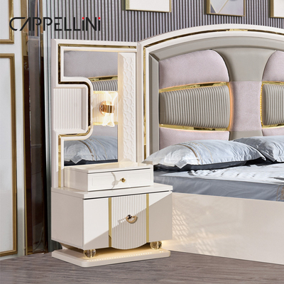 Preço por atacado King Size Cama Dupla de Couro Suíte Master Room Casa Branca Full Wooden Mdf Luxury Set de Mobiliário de Quarto