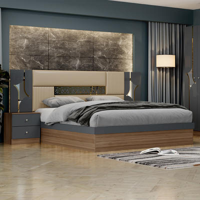 Portagem Livre Baixo Preço Turco Quarto Dormitório Duplo King Casa Armazém de Madeira Mdf Moderno Luxo Full Size Set de Mobiliário de Quarto