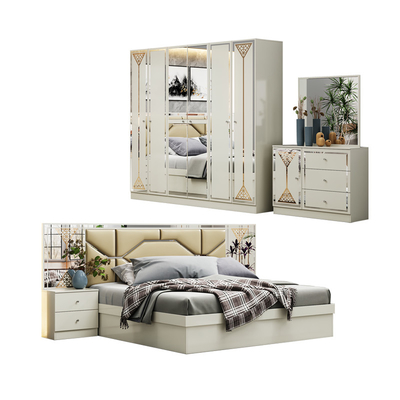 Novo Design Varejo de Quartos de Cama Dupla de Madeira Luxo Casa Armazém de Madeira Barata King Size Móveis Modernos Quartos de Cama