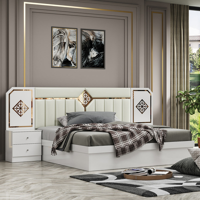 Foshan Wholesale Cheap Luxury Double King Size Bedroom Set Modern Home Completo Quadro de madeira conjunto de quarto móveis