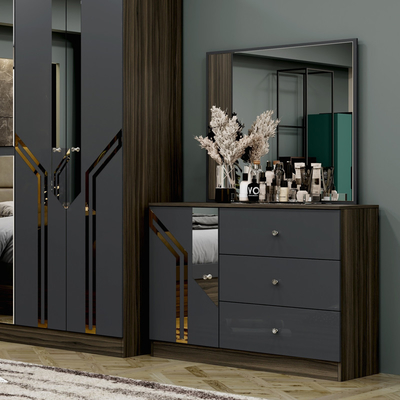 Venda no mercado a retalho Barato Quadro de madeira de luxo Quadro de cama de tamanho King Duplo Casa moderna Turco Madeira MDF Quarto completo mobília