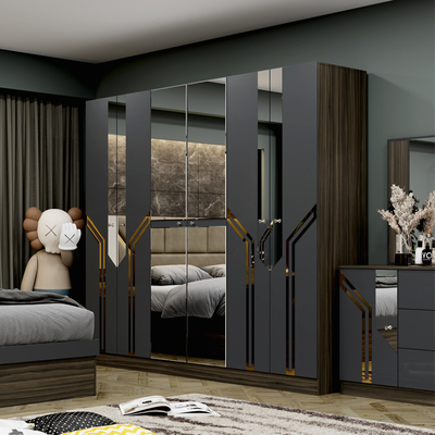 Venda no mercado a retalho Barato Quadro de madeira de luxo Quadro de cama de tamanho King Duplo Casa moderna Turco Madeira MDF Quarto completo mobília